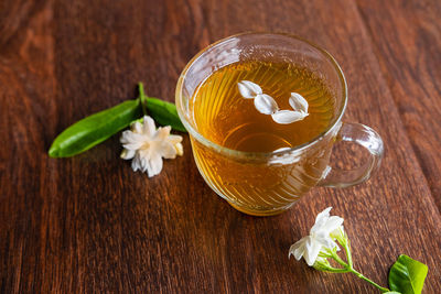 Close-up of tea served on table