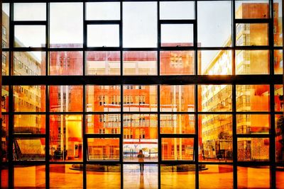 Reflection of sky on glass window