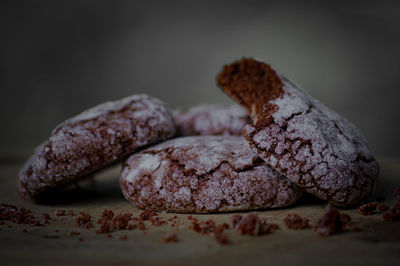 Close-up of cookies on table