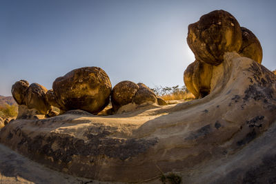 Rock formations against sky