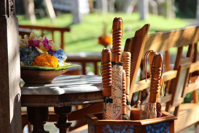 Close-up of food on table