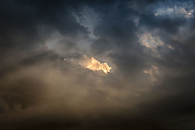 Low angle view of storm clouds in sky