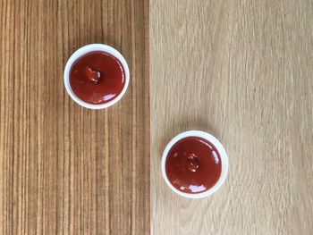 High angle view of breakfast on table