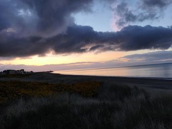 Storm clouds over landscape