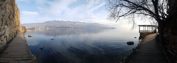 Panoramic view of lake against sky