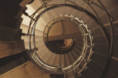 Directly below shot of spiral staircase