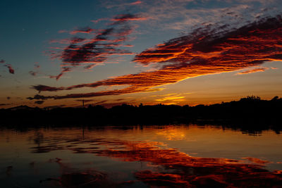 Scenic view of lake during sunset