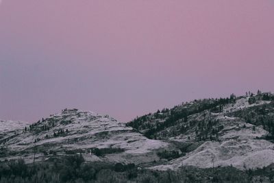 Scenic view of mountains against clear sky