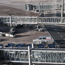 High angle view of airport runway