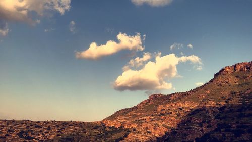 Low angle view of mountain against sky