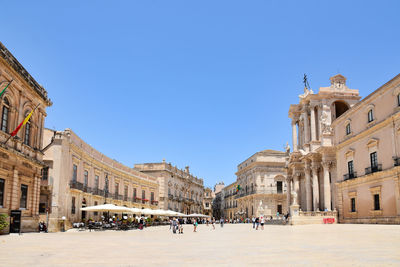 The main town square in syracuse, a city of sicily in italy.