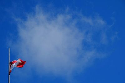 Low angle view of building against blue sky