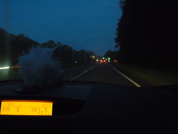 View of road at night