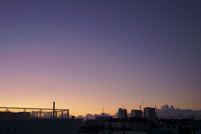 Silhouette buildings against sky during sunset