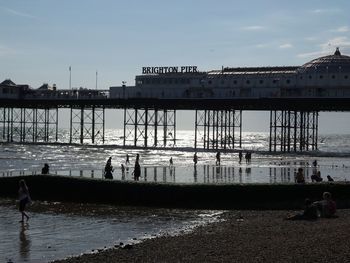 People walking in water