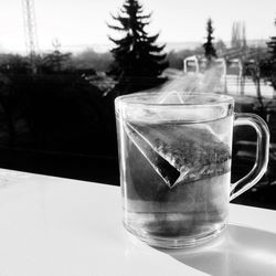 Close-up of drink on glass