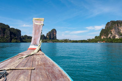 Approaching railay beach on a long tail boat