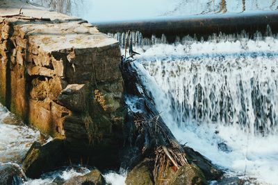 Scenic view of waterfall