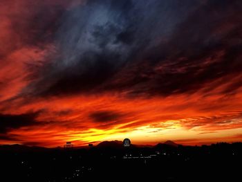 Scenic view of dramatic sky during sunset