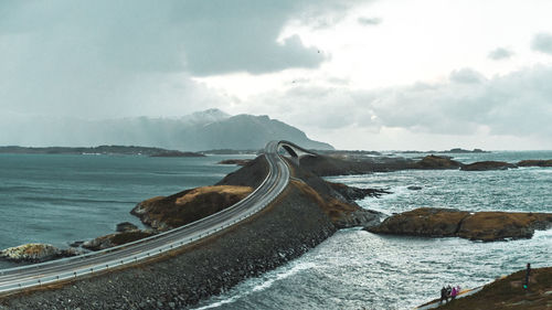 Scenic view of sea against cloudy sky