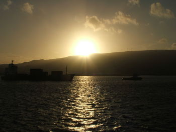 Scenic view of sunset over sea