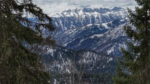 Scenic view of snowcapped mountains