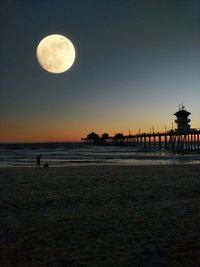 Scenic view of sea against sky at sunset