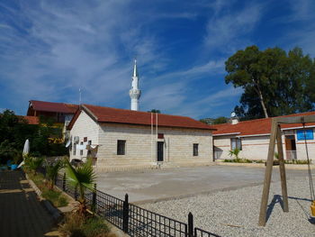 Buildings against sky with minaret