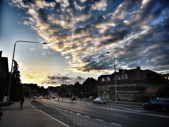 City street at sunset