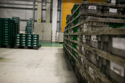 Stack of pipes in building