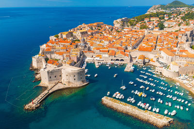 Aerial view of the old town of dubrovnik