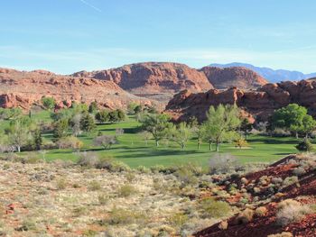 Views from the red saint george sandstone quarry trail or temple quarry trail  red hills golf course