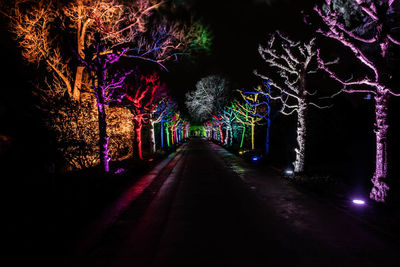 View of illuminated lights at night