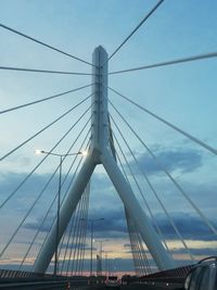 Low angle view of suspension bridge