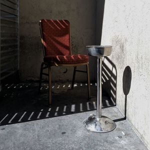 Empty chair on table