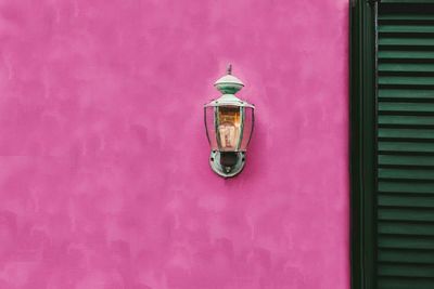 Close-up of illuminated pink light