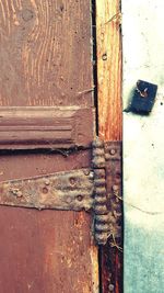 Close-up of old wooden door