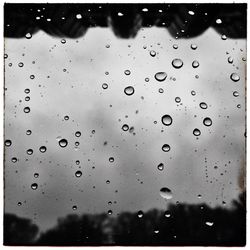 Close-up of water drops on glass