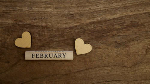 Directly above shot of heart shape on table