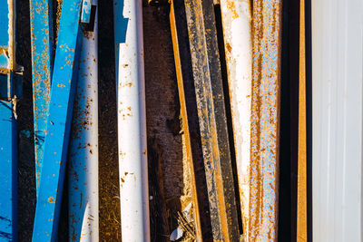 Full frame shot of rusty metal pipe