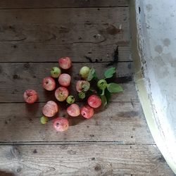 High angle view of fruits on table