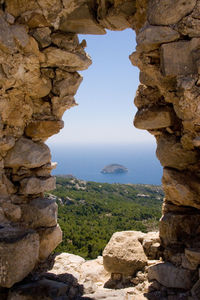 View of landscape against blue sky