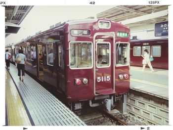 Train at railroad station platform