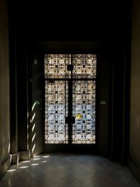 Closed door of building