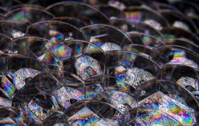 Full frame shot of bubbles in glass