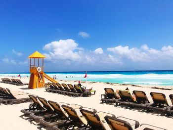 Scenic view of beach against sky