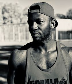 Close-up of young man looking away