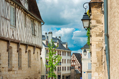 Low angle view of buildings against sky