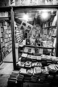 Stack of books in shelf