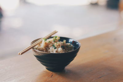 Close-up of food in bowl on table